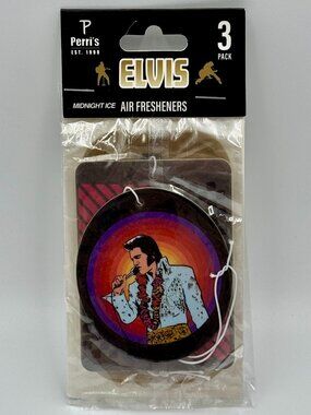 3 Elvis Presley Midnight Ice Scented Car Air Fresheners